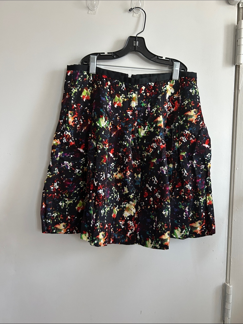 GAP Black Multicolor Floral-Effect Circle Skirt